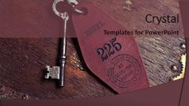  Presentation with hotel key - Amazing presentation theme having vintage hotel room skeleton key backdrop and a tawny brown colored foreground