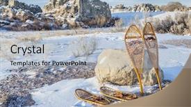  Presentation with paw - Presentation theme consisting of rocks white bears - vintage huron and bear paw background and a light blue colored foreground