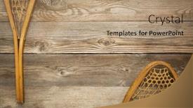  Presentation with wood planks - Slide set having vintage-huron-snowshoes-against-grained background and a coral colored foreground