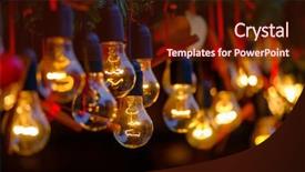  Presentation with lamps - Amazing PPT theme having vintage incandescent lamps as decorative backdrop and a tawny brown colored foreground