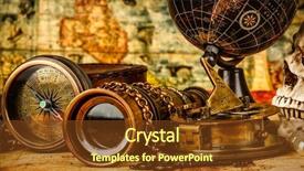  Presentation with vintage compass - Presentation having vintage items on ancient map background and a tawny brown colored foreground