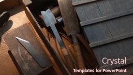  Presentation with lid - Presentation theme consisting of vintage-japanese-wood-working-toolbox background and a wine colored foreground