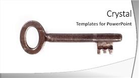  Presentation with black white vintage art - PPT theme featuring vintage key on white background background and a white colored foreground