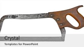  Presentation with kitchen - Slides consisting of vintage kitchen saw isolated background and a  colored foreground