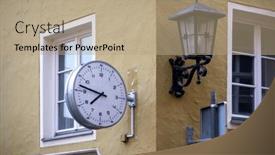  Presentation with vintage clock - Slide deck consisting of vintage-lamp-and-clock-mounted background and a coral colored foreground