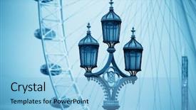  Presentation with westminster - Beautiful presentation theme featuring vintage lamp post on westminster backdrop and a  colored foreground