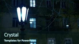  Presentation with retro television old vintage tv - Slide deck consisting of vintage lamp-post retro street background and a navy blue colored foreground