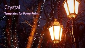  Presentation with street - PPT theme with vintage-lamp-post-retro-street background and a wine colored foreground