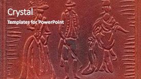  Presentation with vintage book - Presentation theme featuring vintage leathercraft tooled book cover background and a  colored foreground