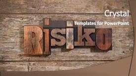  Presentation with risk - Theme having vintage letterpress printing blocks background and a coral colored foreground