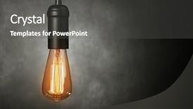  Presentation with light hanging - Cool new PPT theme with vintage light bulb background backdrop and a dark gray colored foreground