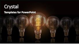  Presentation with light bulbs - Cool new slide deck with vintage light bulbs on dark backdrop and a wine colored foreground