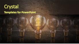  Presentation with art lines - PPT theme enhanced with vintage light bulbs on dark background and a tawny brown colored foreground