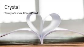  Presentation with heart book - Colorful presentation theme enhanced with vintage literally - book with opened pages backdrop and a  colored foreground