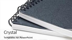  Presentation with binder - PPT theme consisting of vintage literally - close up of two ring background and a white colored foreground