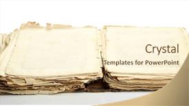  Presentation with english literature old book - Slide deck featuring vintage literally - old book isolated on white background and a  colored foreground