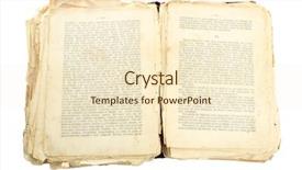  Presentation with old book - Amazing slide set having vintage literally - old book isolated on white backdrop and a cream colored foreground