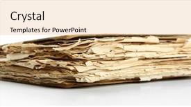  Presentation with old books pen - Slide deck featuring vintage literally - old books isolated on white background and a  colored foreground