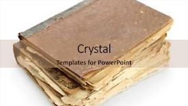  Presentation with old books pen - Slide deck having vintage literally - old books isolated on white background and a  colored foreground