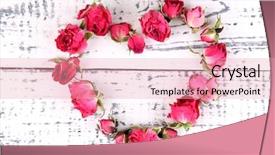  Presentation with pink roses - Slide set enhanced with vintage love - heart of beautiful pink dried background and a lemonade colored foreground