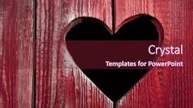  Presentation with shape heart - Beautiful presentation theme featuring vintage love - wooden door close-up heart shape backdrop and a tawny brown colored foreground