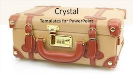  Presentation with brown sugar isolated on white - Beautiful presentation theme featuring vintage luggage - closed brown suitcase isolated backdrop and a  colored foreground
