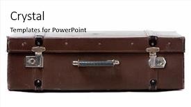  Presentation with old fashioned black and white - Cool new theme with vintage luggage - old suitcase isolated backdrop and a white colored foreground