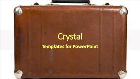  Presentation with suitcase - Slide deck featuring vintage luggage - old suitcase isolated background and a tawny brown colored foreground
