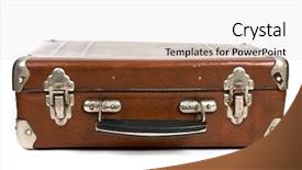 Presentation with old photographs black and white - Cool new theme with vintage luggage - old suitcase isolated backdrop and a white colored foreground