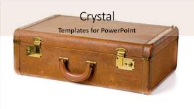  Presentation with luggage - Slides featuring vintage luggage - old suitcase background and a coral colored foreground