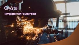  Presentation with workshop tools - Presentation theme featuring vintage-machine-sharpening-tools background and a wine colored foreground