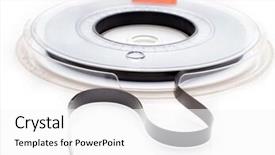  Presentation with data backup - Slide deck consisting of vintage magnetic tape reel background and a white colored foreground