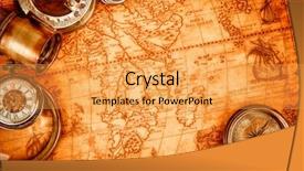  Presentation with vintage compass - Slide deck consisting of vintage magnifying glass compass telescope background and a yellow colored foreground