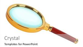  Presentation with magnifying glass - Presentation design enhanced with vintage-magnifying-glass-magnifier-isolated background and a white colored foreground