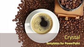  Presentation with coffee beans - Amazing presentation theme having vintage manual coffee grinder with coffee beans hot coffee backdrop and a tawny brown colored foreground