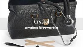  Presentation with medical hammer - Slides consisting of vintage medical bag with stethescope background and a dark gray colored foreground