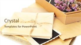  Presentation with memories - Colorful slides enhanced with vintage memories with dry flowers close up backdrop and a cream colored foreground