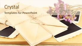  Presentation with memories - Theme enhanced with vintage memories with dry flowers close up background and a cream colored foreground