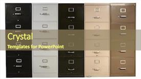  Presentation with funky - Audience pleasing presentation theme consisting of vintage metal file cabinet backdrop and a violet colored foreground