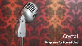  Presentation with stand - Theme featuring vintage metal microphone background and a tawny brown colored foreground