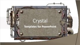  Presentation with pipeline - Slide set featuring vintage-metallic-frame-with-rivets background and a gray colored foreground