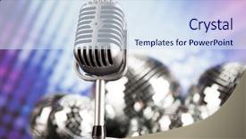  Presentation with vintage music - Cool new slide set with vintage microphone and music background backdrop and a  colored foreground