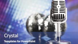  Presentation with vintage music - Cool new slide set with vintage microphone and music background backdrop and a  colored foreground