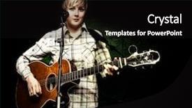  Presentation with two cute sisters playing - Presentation consisting of vintage microphone stage - cute musician playing a solo background and a  colored foreground