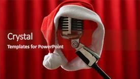 Presentation with vintage christmas - Cool new presentation theme with vintage microphone with christmas hat backdrop and a  colored foreground