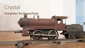  Presentation with floor - Slides having vintage-miniature-locomotive background and a sky blue colored foreground
