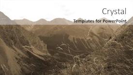  Presentation with misty - Presentation theme featuring vintage-misty-landscape-with-hills background and a  colored foreground