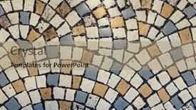  Presentation with blue squares - Presentation theme having vintage-mosaic-flooring-fragment background and a coral colored foreground