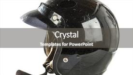 Presentation with vintage motorcycle - Presentation design with vintage motorcycle helmet isolated background and a dark gray colored foreground