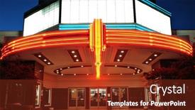  Presentation with vintage theater - Beautiful presentation featuring vintage-movie-theater-with-neon backdrop and a tawny brown colored foreground